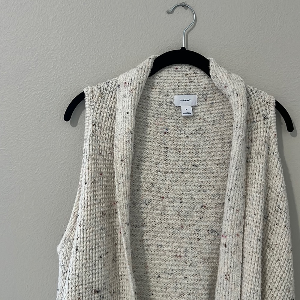 Old Navy cream confetti cardigan vest